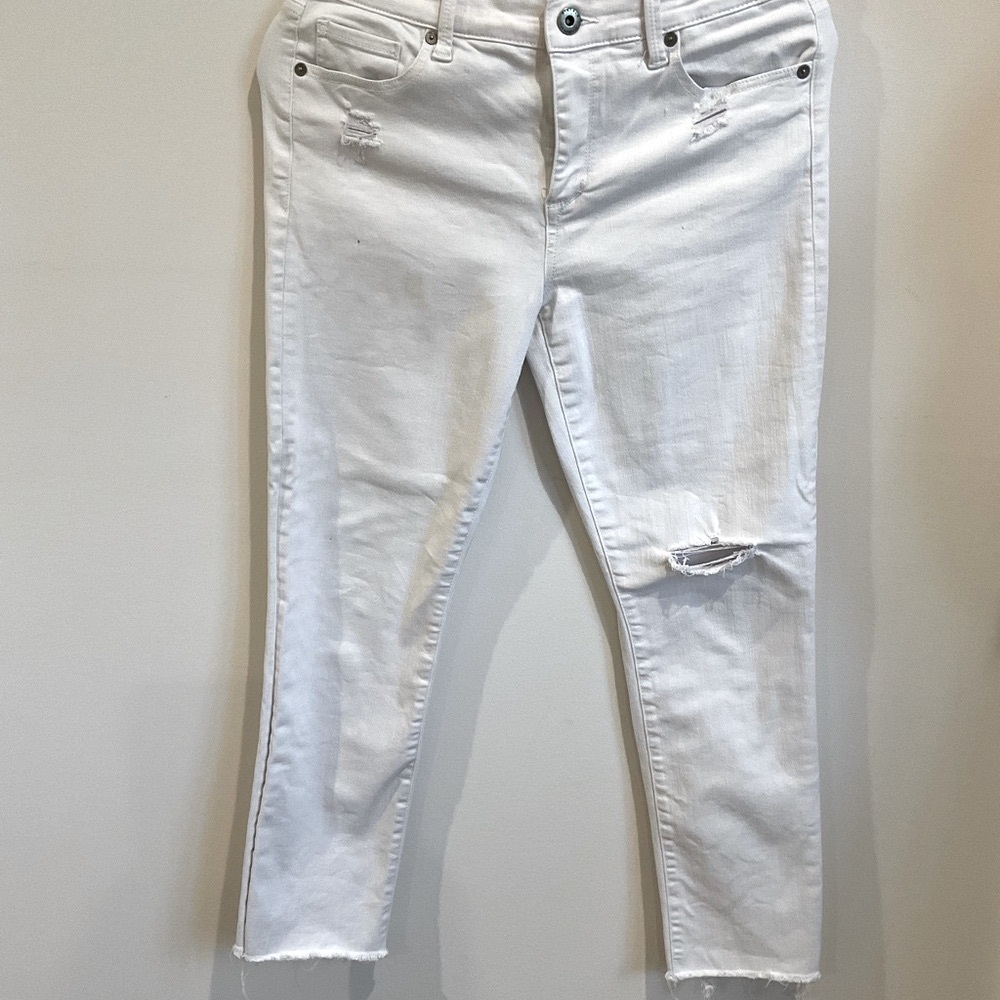 Pistola White Distressed Ankle Jeans